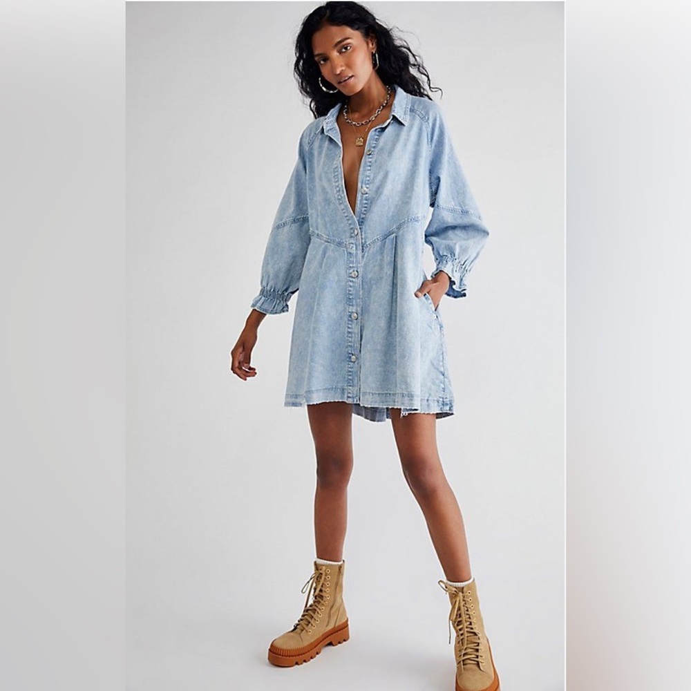 We The Free Hannah Denim Mini Dress